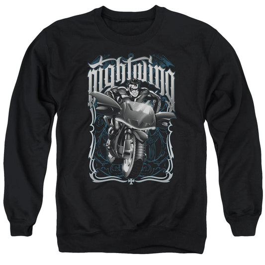 Batman Nightwing Biker Mens Crewneck Sweatshirt Black