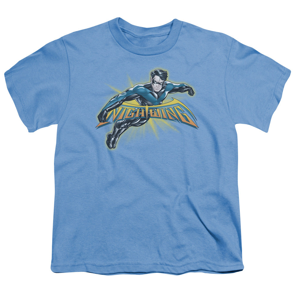 Batman Nightwing Burst Kids Youth T Shirt Carolina Blue