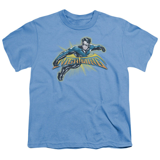 Batman Nightwing Burst Kids Youth T Shirt Carolina Blue