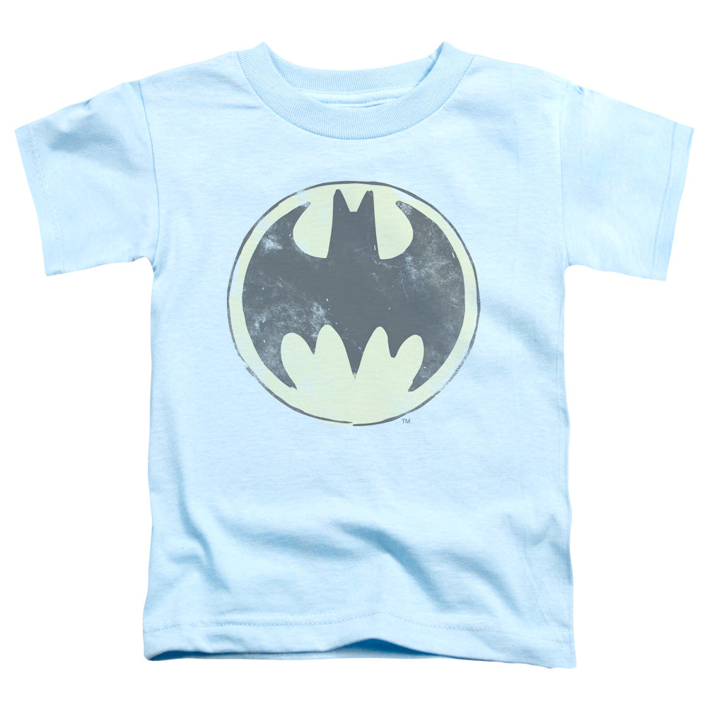 Batman Old Time Logo Toddler Kids Youth T Shirt Light Blue