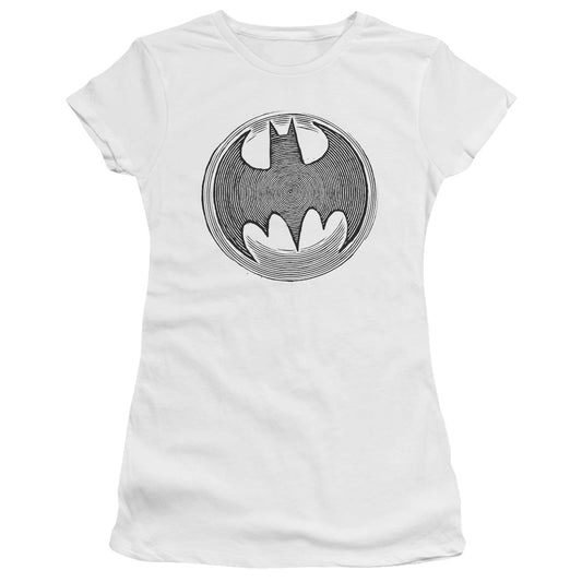 Batman Knight Knockout Junior Sheer Cap Sleeve Womens T Shirt White