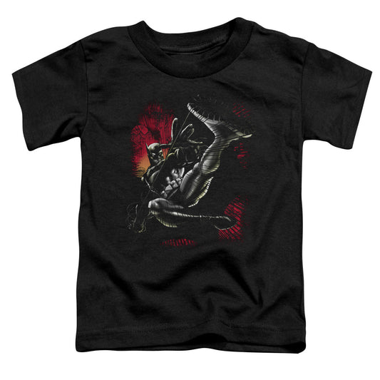 Batman Kick Swing Toddler Kids Youth T Shirt Black