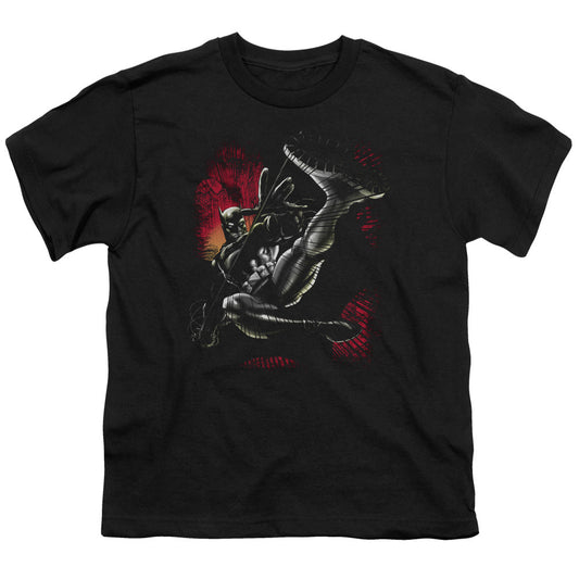 Batman Kick Swing Kids Youth T Shirt Black