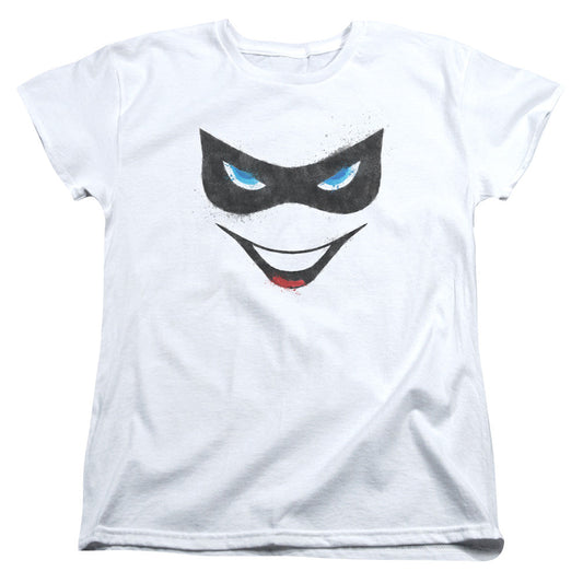 Batman Harley Face Womens T Shirt White