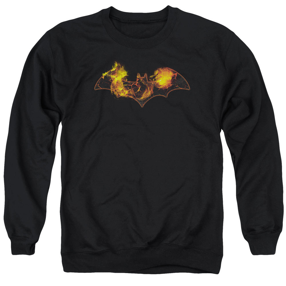 Batman Molten Logo Mens Crewneck Sweatshirt Black