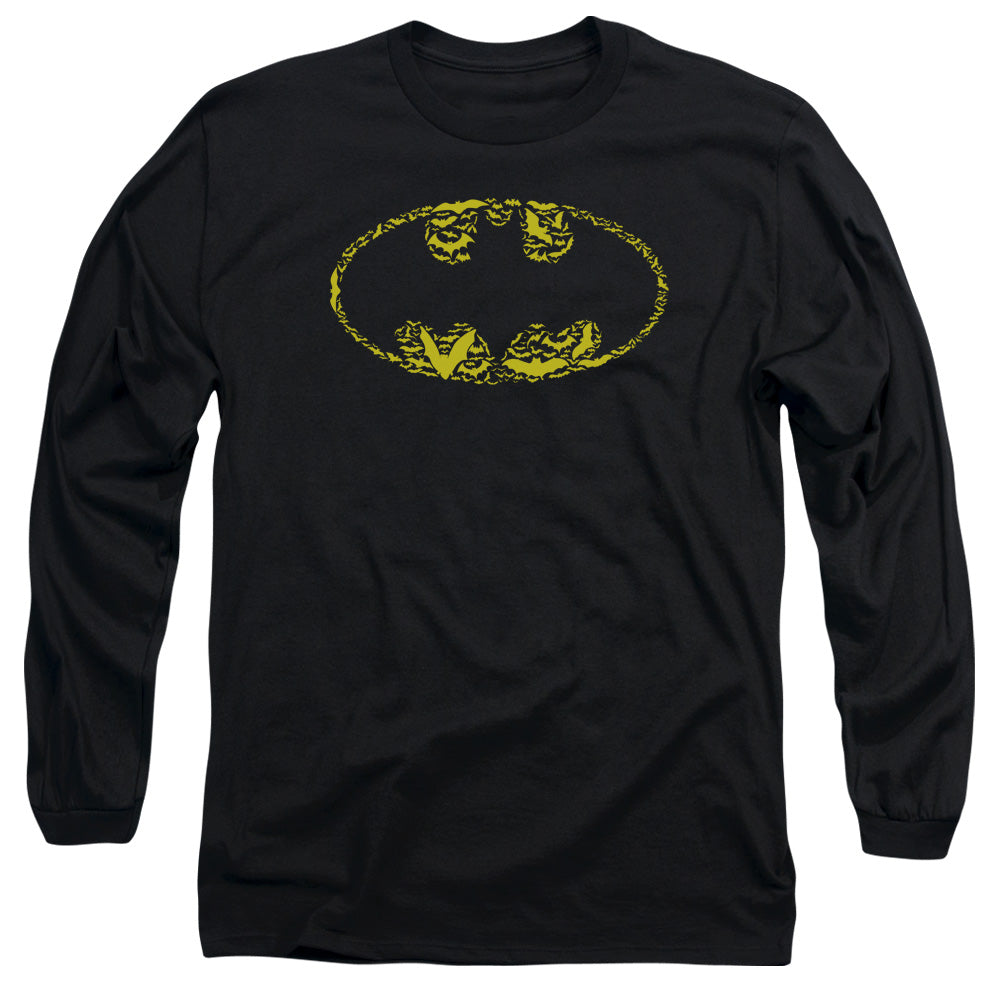 Batman Bats On Bats Mens Long Sleeve Shirt Black