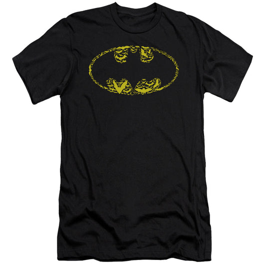 Batman Bats On Bats Slim Fit Mens T Shirt Black