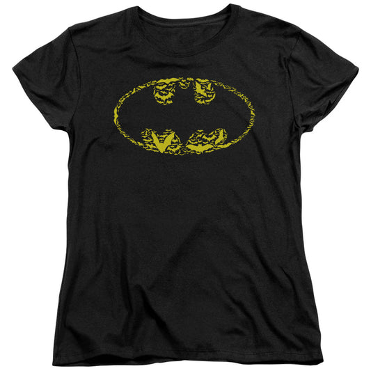 Batman Bats On Bats Womens T Shirt Black