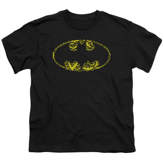 Batman Bats On Bats Kids Youth T Shirt Black