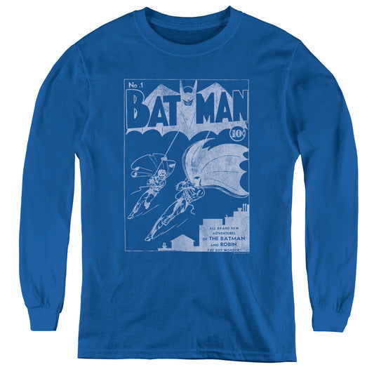 Batman Issue 1 Cover Long Sleeve Kids Youth T Shirt Royal Blue