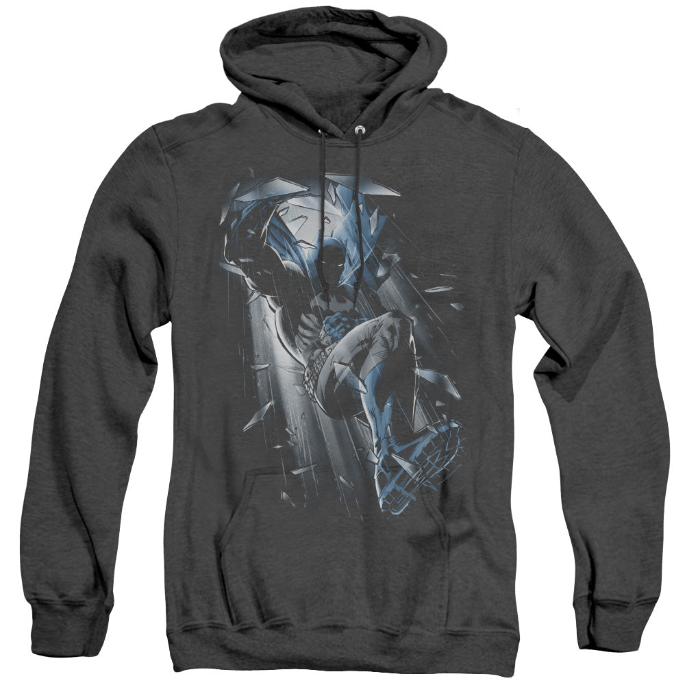 Batman Bat Crash Heather Mens Hoodie Black