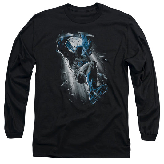 Batman Bat Crash Mens Long Sleeve Shirt Black