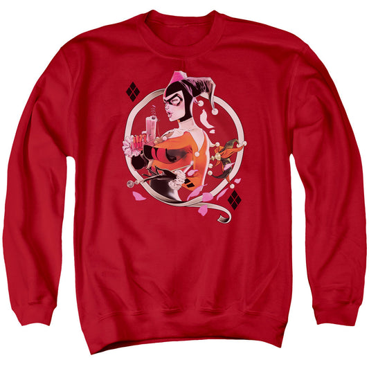 Batman Harley Q Mens Crewneck Sweatshirt Red