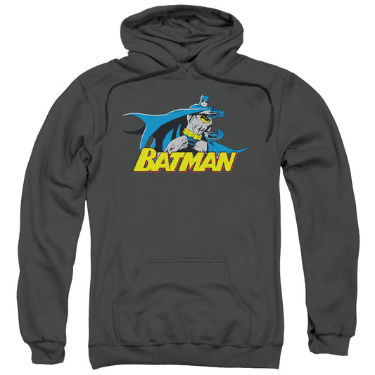 Batman 8 Bit Cape Mens Hoodie Charcoal