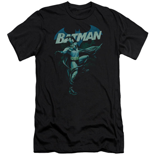 Batman Blue Bat Slim Fit Mens T Shirt Black