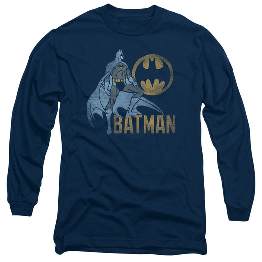 Batman Knight Watch Mens Long Sleeve Shirt Navy Blue