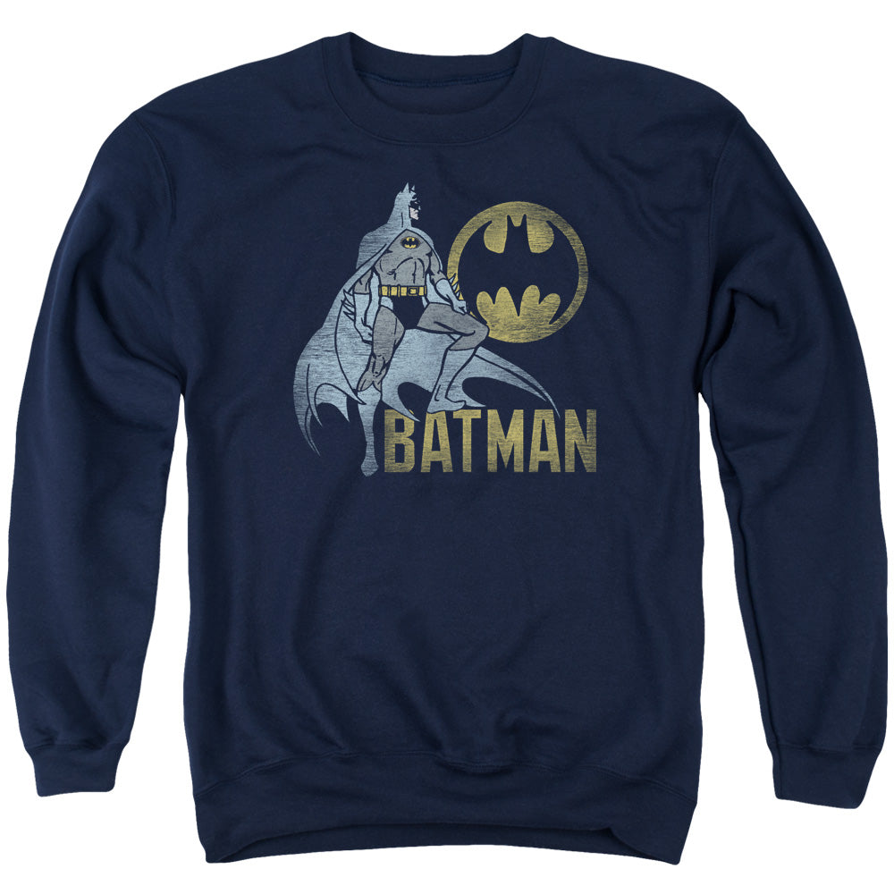 Batman Knight Watch Mens Crewneck Sweatshirt Navy Blue