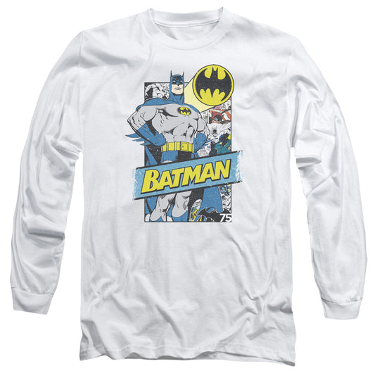Batman Out Of The Pages Mens Long Sleeve Shirt White