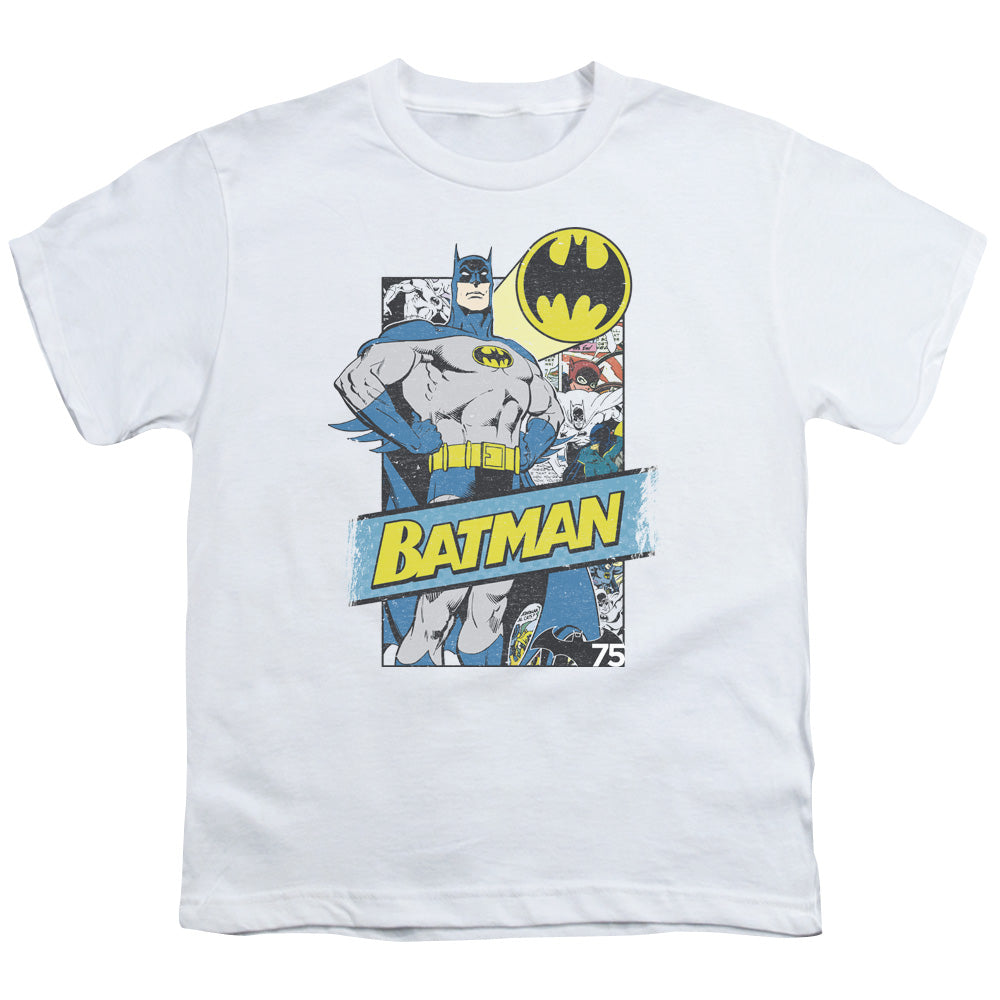 Batman Out Of The Pages Kids Youth T Shirt White