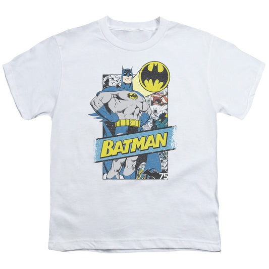 Batman Out Of The Pages Kids Youth T Shirt White