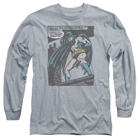 Batman Bat Origins Mens Long Sleeve Shirt Athletic Heather