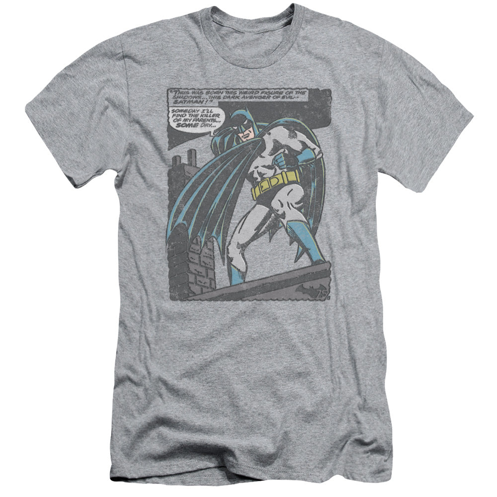 Batman Bat Origins Slim Fit Mens T Shirt Athletic Heather