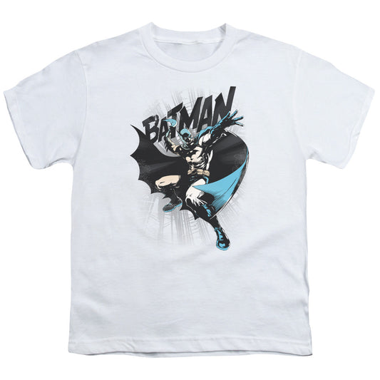 Batman Batarang Throw Kids Youth T Shirt White