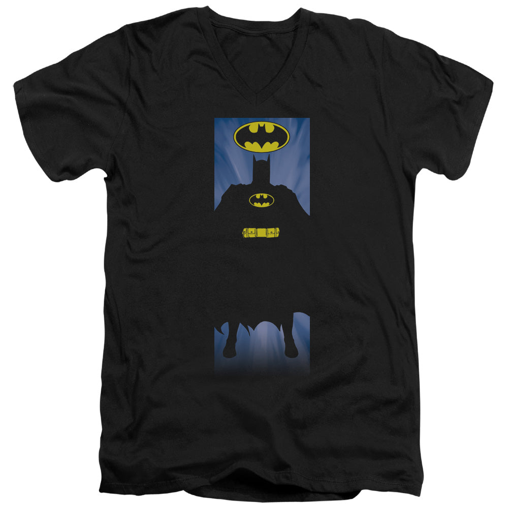 Batman Batman Block Mens Slim Fit V Neck T Shirt Black