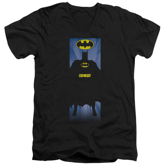 Batman Batman Block Mens Slim Fit V Neck T Shirt Black