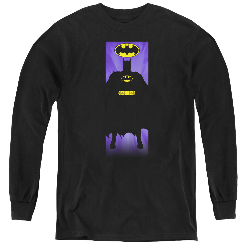 Batman Batman Block Long Sleeve Kids Youth T Shirt Black