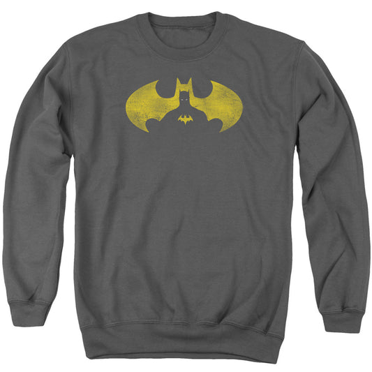 Batman Bat Symbol Knockout Mens Crewneck Sweatshirt Charcoal