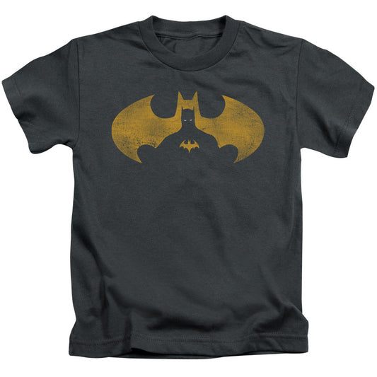 Batman Bat Symbol Knockout Juvenile Kids Youth T Shirt Charcoal