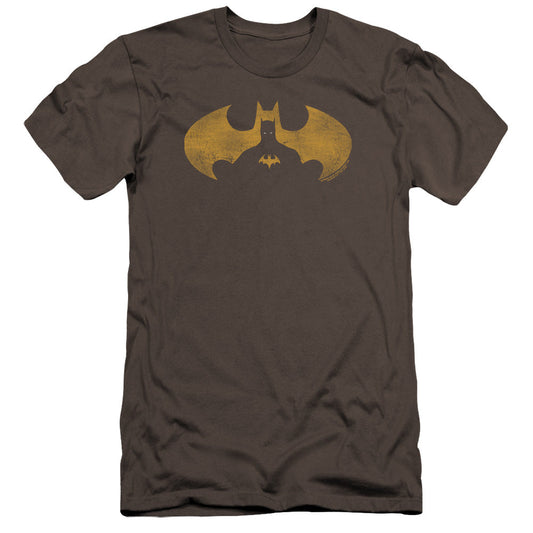 Batman Bat Symbol Knockout Premium Bella Canvas Slim Fit Mens T Shirt Charcoal