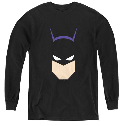 Batman Bat Head Long Sleeve Kids Youth T Shirt Black