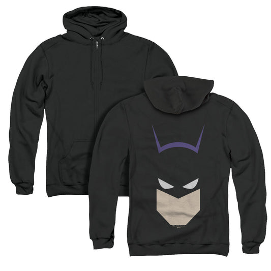 Batman Bat Head Back Print Zipper Mens Hoodie Black