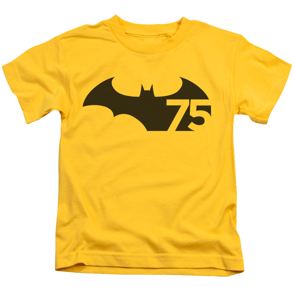 Batman 75 Logo Juvenile Kids Youth T Shirt Yellow