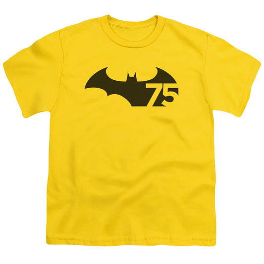 Batman 75 Logo Kids Youth T Shirt Yellow