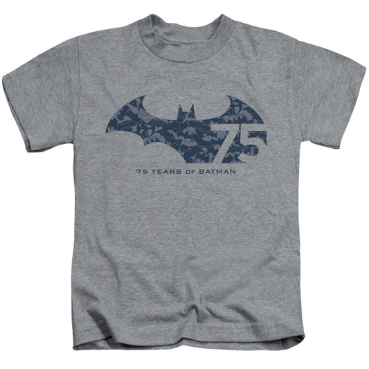 Batman 75 Year Collage Juvenile Kids Youth T Shirt Athletic Heather