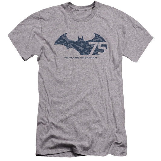 Batman 75 Year Collage Premium Bella Canvas Slim Fit Mens T Shirt Athletic Heather
