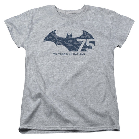 Batman 75 Year Collage Womens T Shirt Athletic Heather