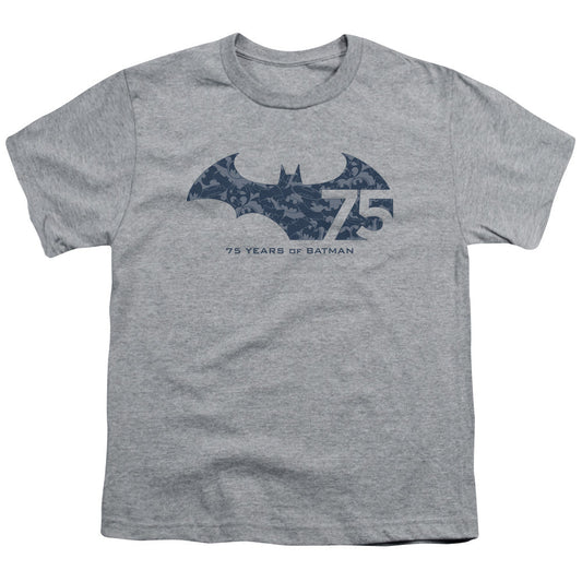 Batman 75 Year Collage Kids Youth T Shirt Athletic Heather