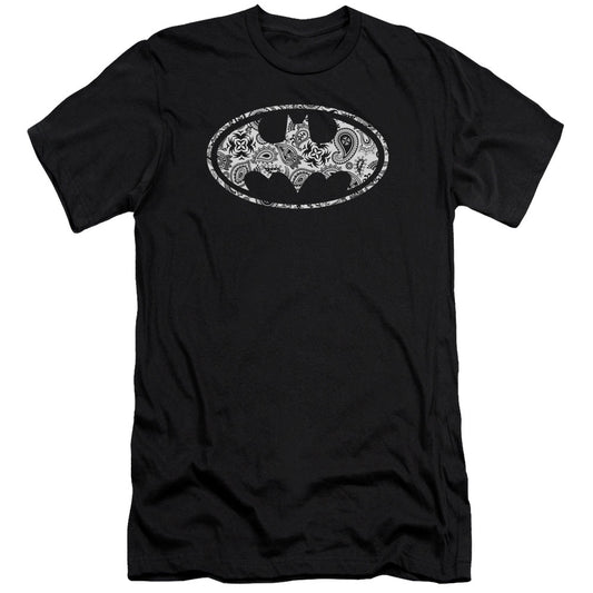 Batman Paisley Bat Premium Bella Canvas Slim Fit Mens T Shirt Black