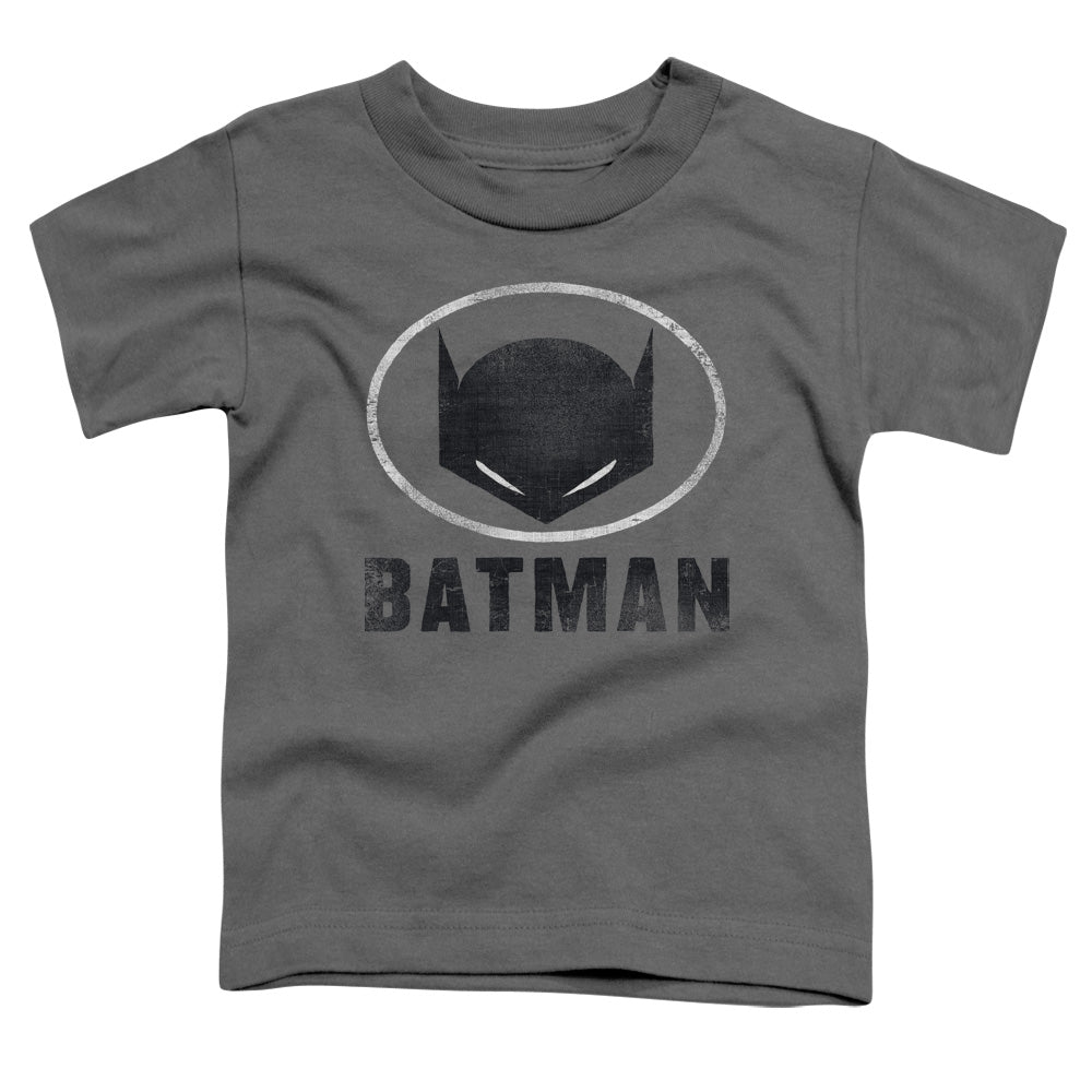 Batman Mask In Oval Toddler Kids Youth T Shirt Charcoal