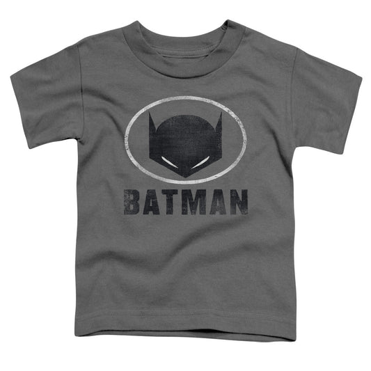 Batman Mask In Oval Toddler Kids Youth T Shirt Charcoal