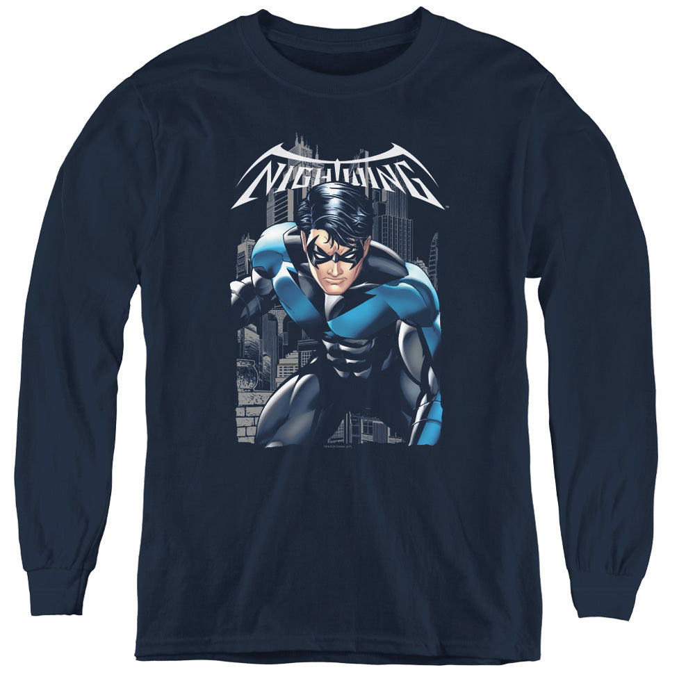 Batman A Legacy Long Sleeve Kids Youth T Shirt Navy Blue