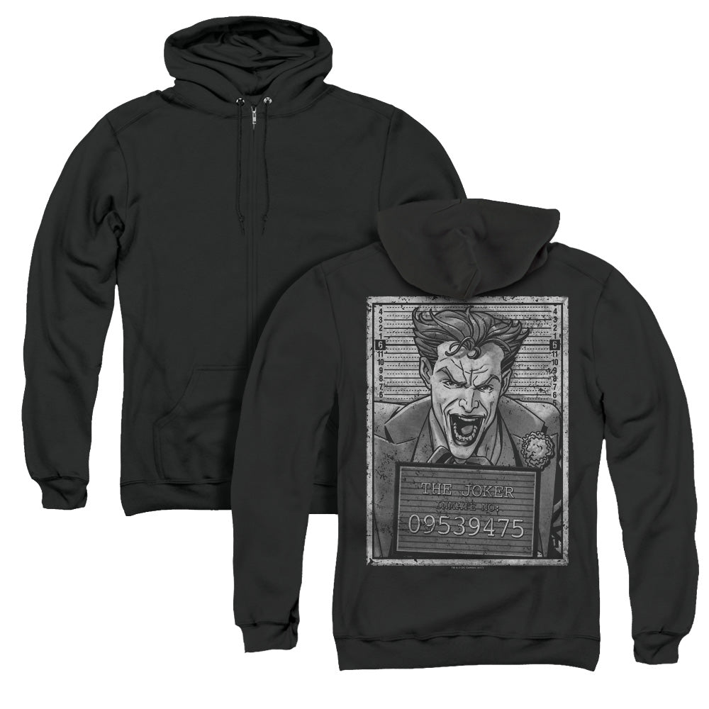 Batman Joker Inmate Back Print Zipper Mens Hoodie Black