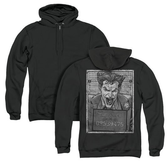 Batman Joker Inmate Back Print Zipper Mens Hoodie Black