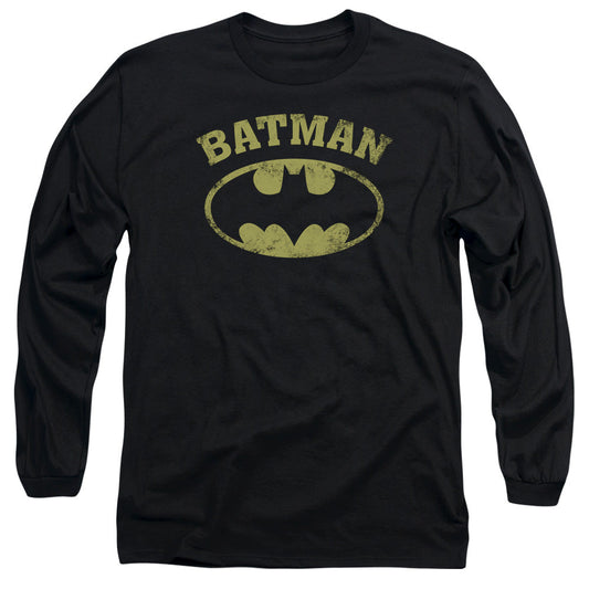Batman Over Symbol Mens Long Sleeve Shirt Black