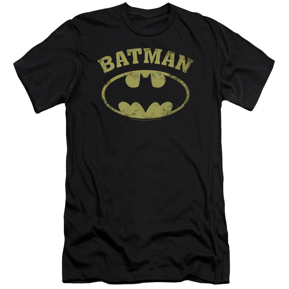 Batman Over Symbol Premium Bella Canvas Slim Fit Mens T Shirt Black
