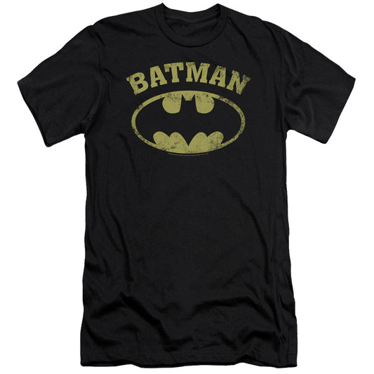 Batman Over Symbol Premium Bella Canvas Slim Fit Mens T Shirt Black